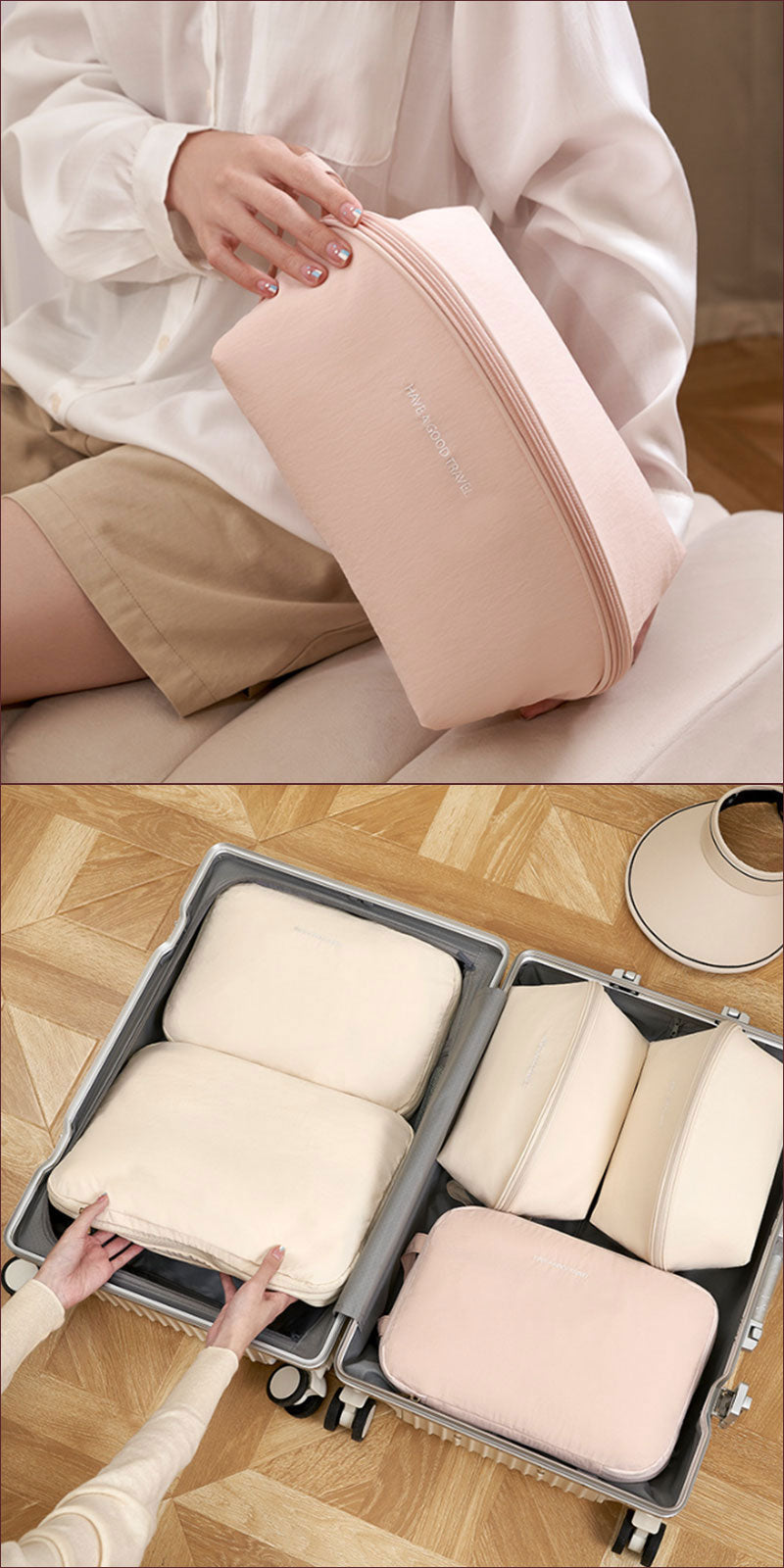 T303 2層 圧縮ポーチ 衣類スペース 50% 節約 トラベル