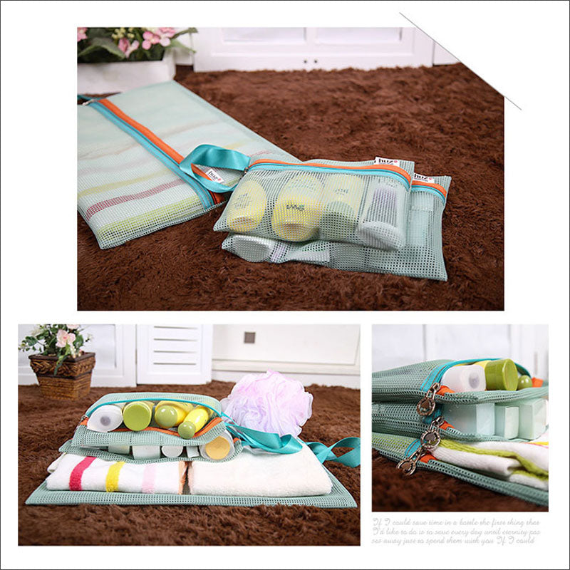 TW373 メッシュポーチ 4点セット トラベルポーチ ランドリーポーチ 旅行 トラベル 洗濯 通気性