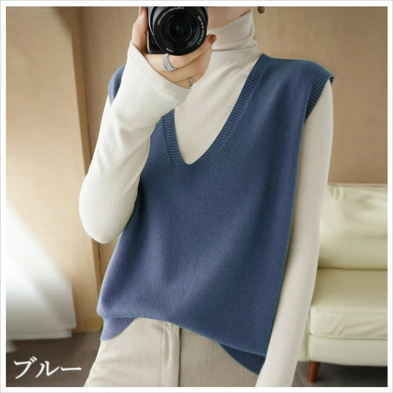 RA841 Vネットベスト ニットベスト