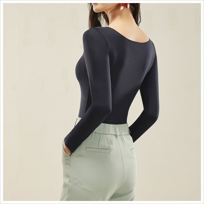 RA953 長袖 カップ付き インナー レディース トップス