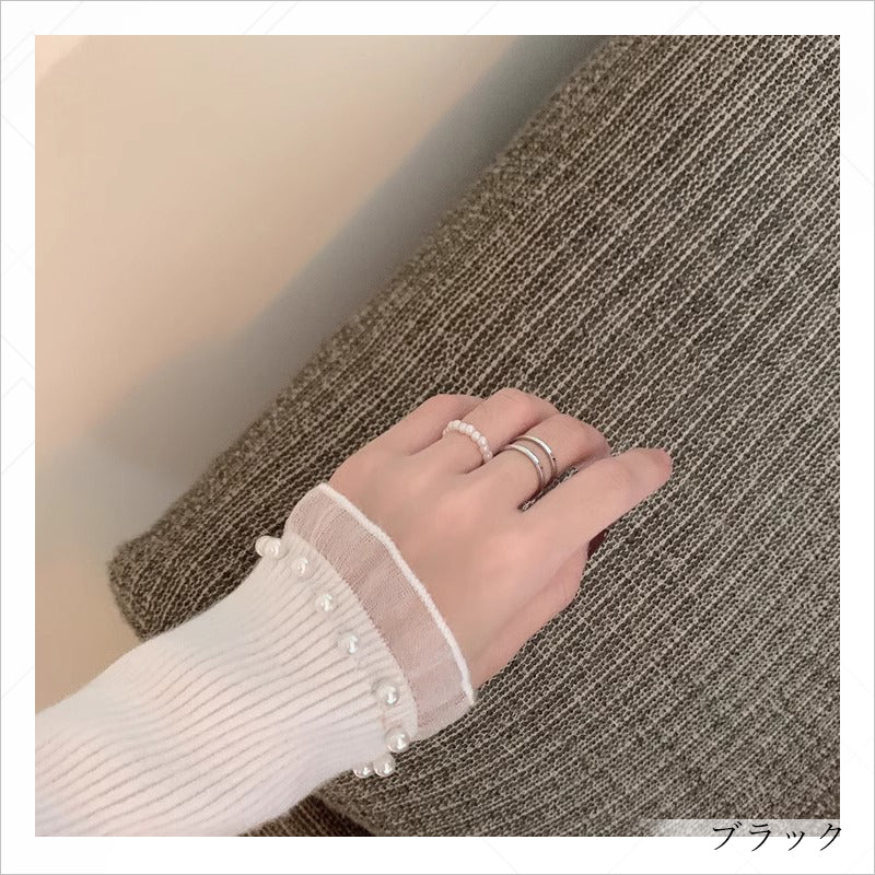 RA957 インナー ハイネック ニット トップス カットソー