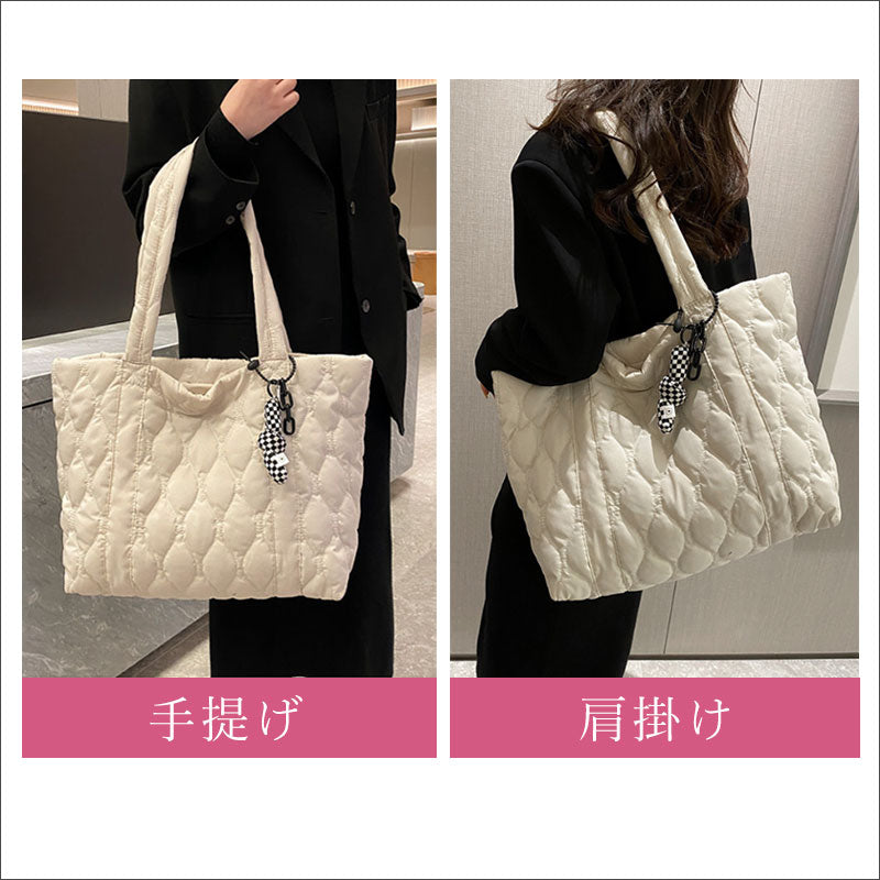 TW332  キルティング トートバッグ ファスナー付き