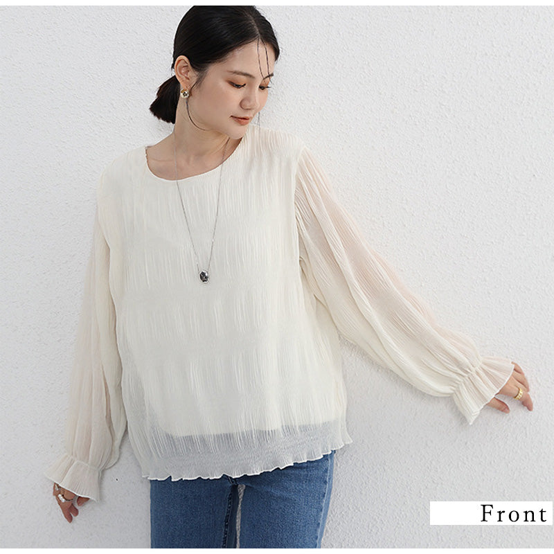 RA821  裏起毛シフォンカットソー 選べる2タイプ  トップス