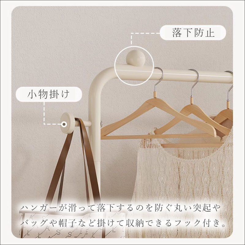 T343　ワゴン付き ハンガーラック キャスター付き