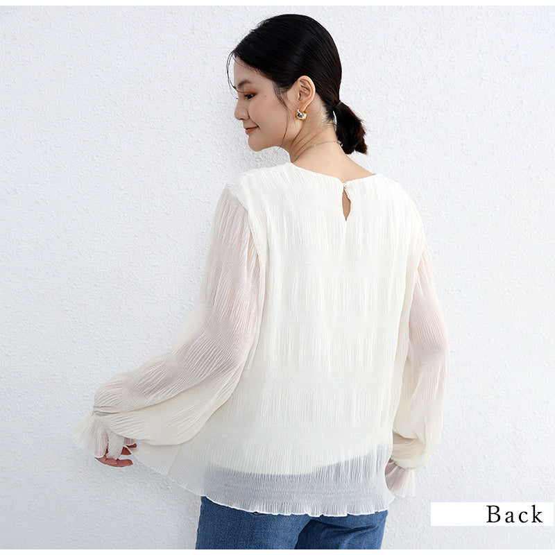 RA821  裏起毛シフォンカットソー 選べる2タイプ  トップス