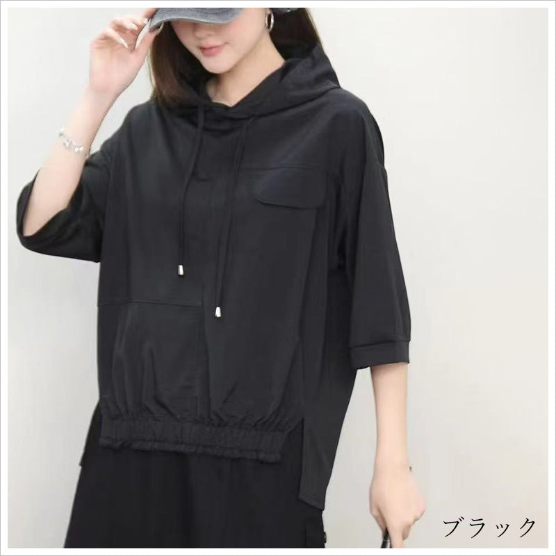 RA989 トップス プルオーバー ゆったり フィット リラックス フード