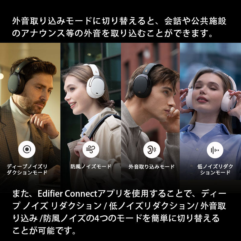WH950NB EDIFIER  VGP金賞受賞・LDAC対応・最大55時間再生 ANCノイズキャンセリング・Bluetooth5.3 ワイヤレスヘッドホン