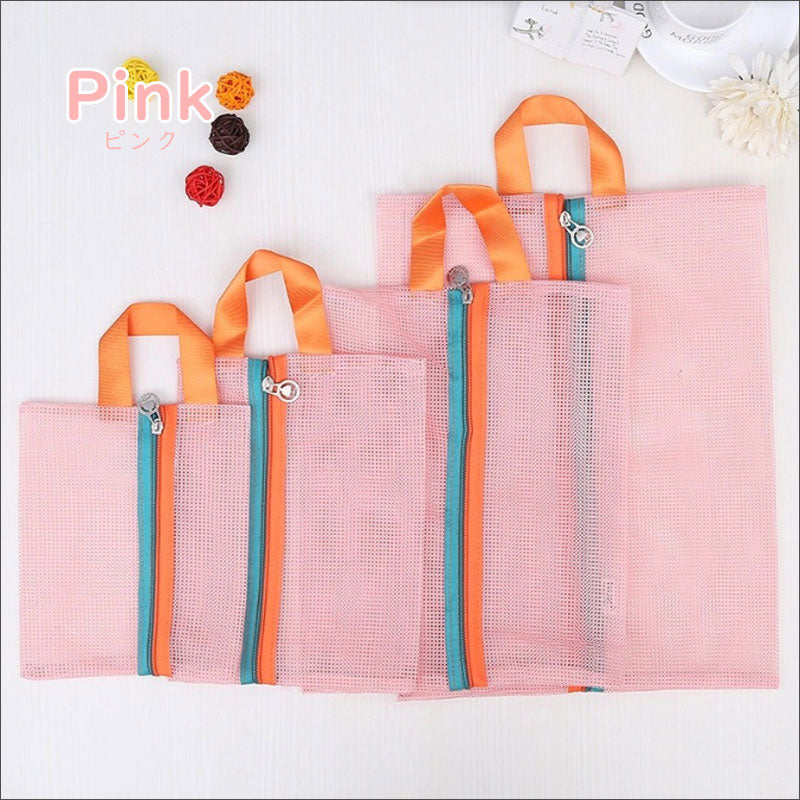 TW373 メッシュポーチ 4点セット トラベルポーチ ランドリーポーチ 旅行 トラベル 洗濯 通気性