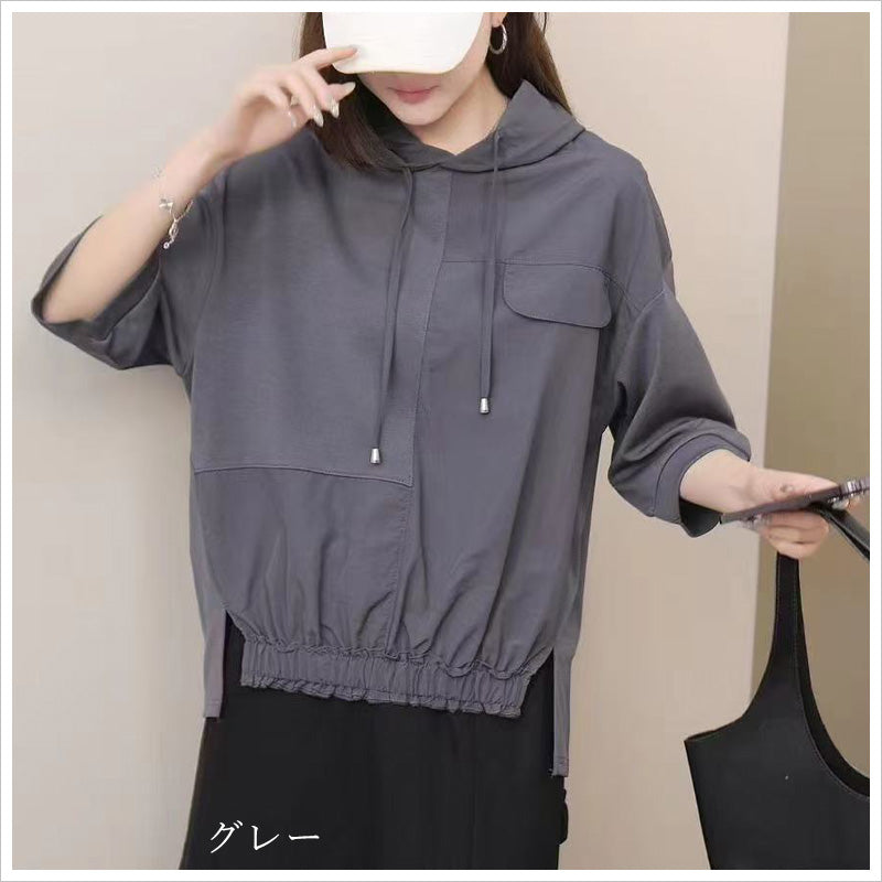 RA989 トップス プルオーバー ゆったり フィット リラックス フード