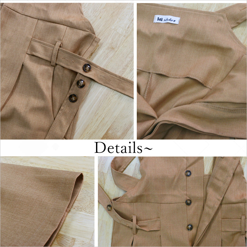 RA962   レディース サロペット オーバーオール ワイドレッグ