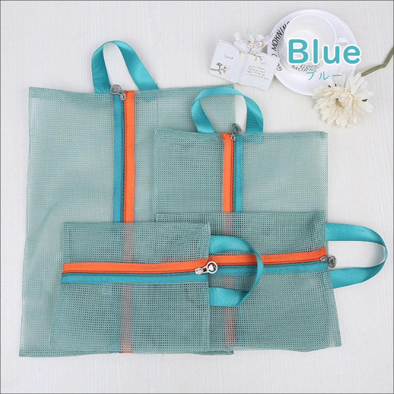 TW373 メッシュポーチ 4点セット トラベルポーチ ランドリーポーチ 旅行 トラベル 洗濯 通気性