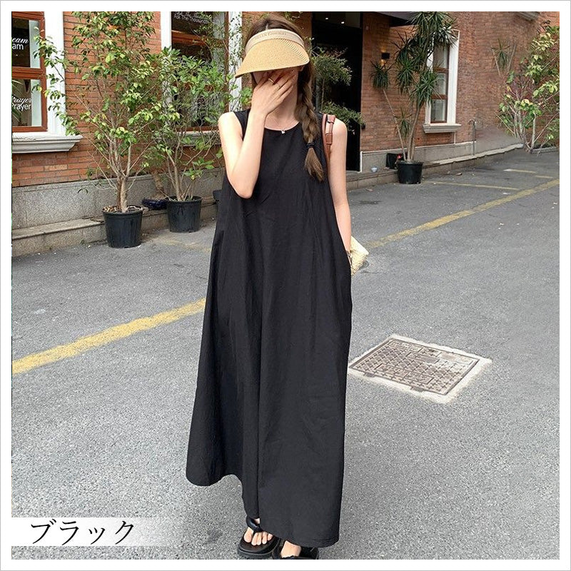 RA875 冷感ワンピース ノースリーブ 背中 あき