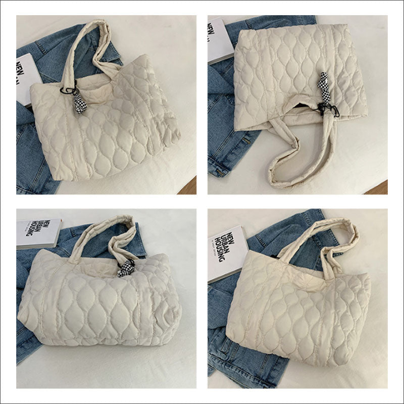 TW332  キルティング トートバッグ ファスナー付き