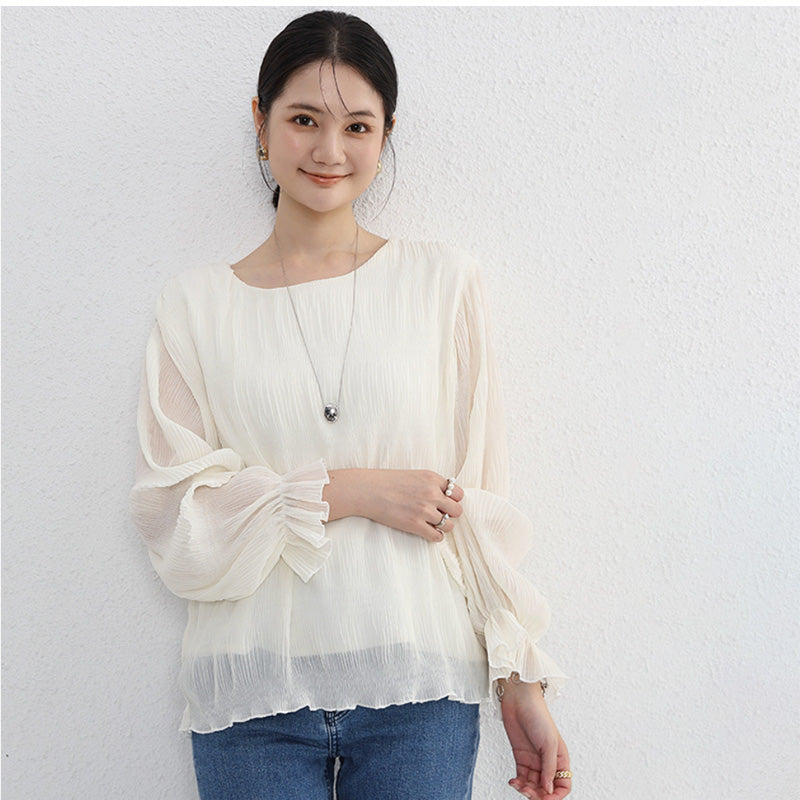 RA821  裏起毛シフォンカットソー 選べる2タイプ  トップス