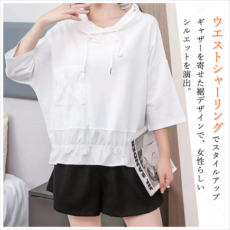 RA1000 トップス ゆったり フィット リラックス フード オーバーサイズ スリット