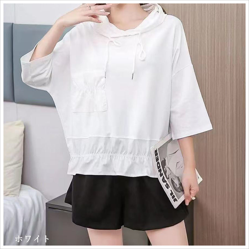 RA1000 トップス ゆったり フィット リラックス フード オーバーサイズ スリット