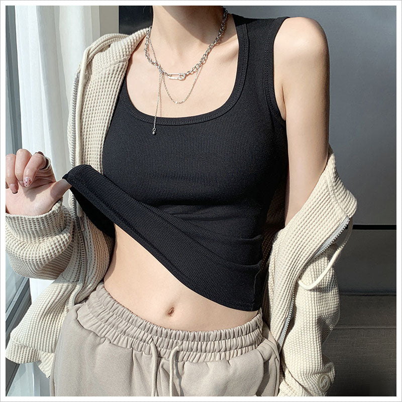 RA1002 タンクトップ トップス ノースリーブ サマーニット レディース 無地 リブ編み インナー