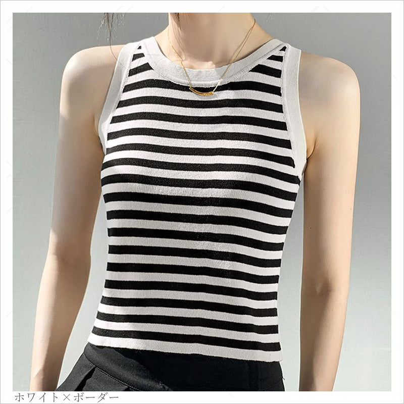 RA1007   タンクトップ トップス ノースリーブ サマーニット レディース