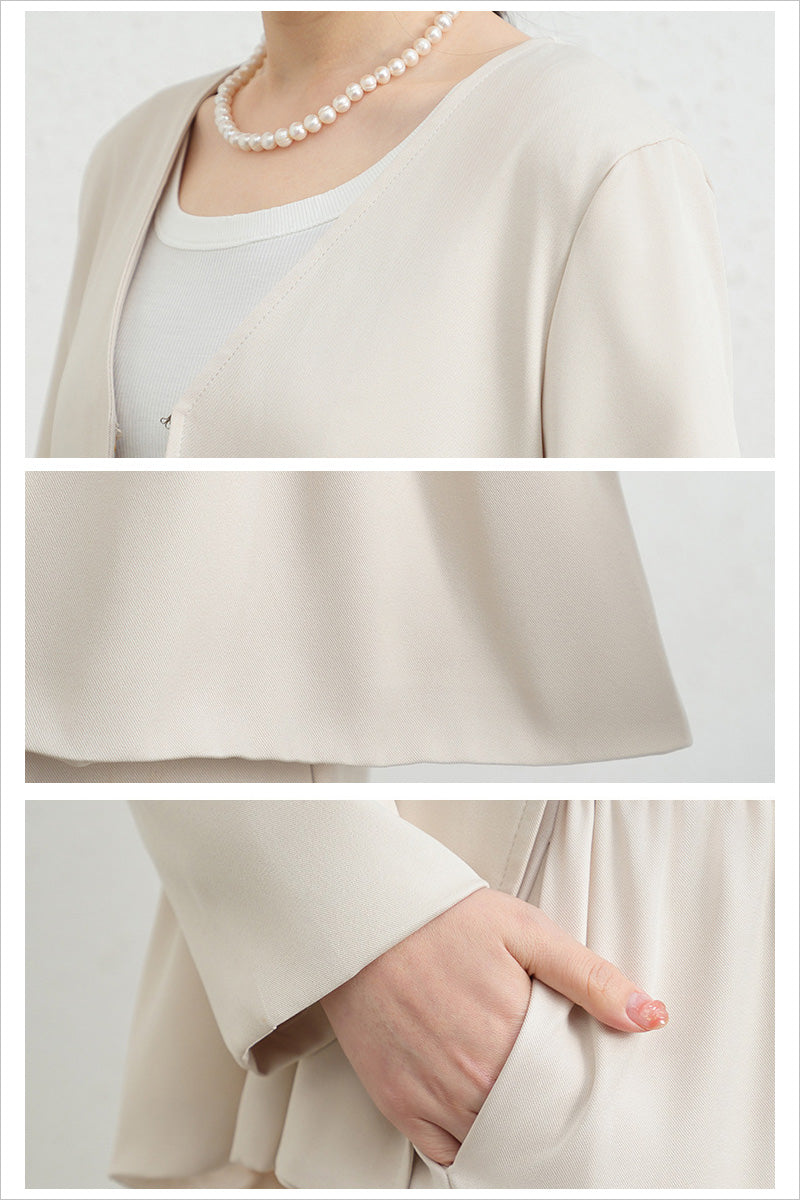 RA1035 セットアップ レディース 上下セット ペプラム トップス 長袖 きれいめ