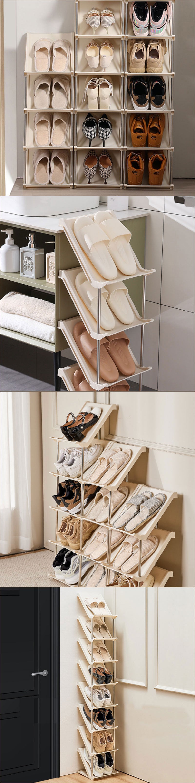 T346　斜め 簡易 シューズラック スリム コンパクト 省スペース