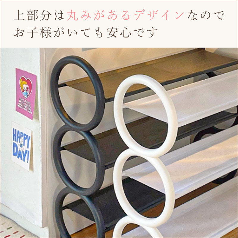 TW374 キャスター付き 簡易シューズラック 3段 4段 4サイズ スリム