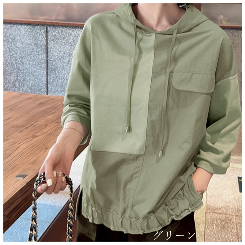 RA989 トップス プルオーバー ゆったり フィット リラックス フード