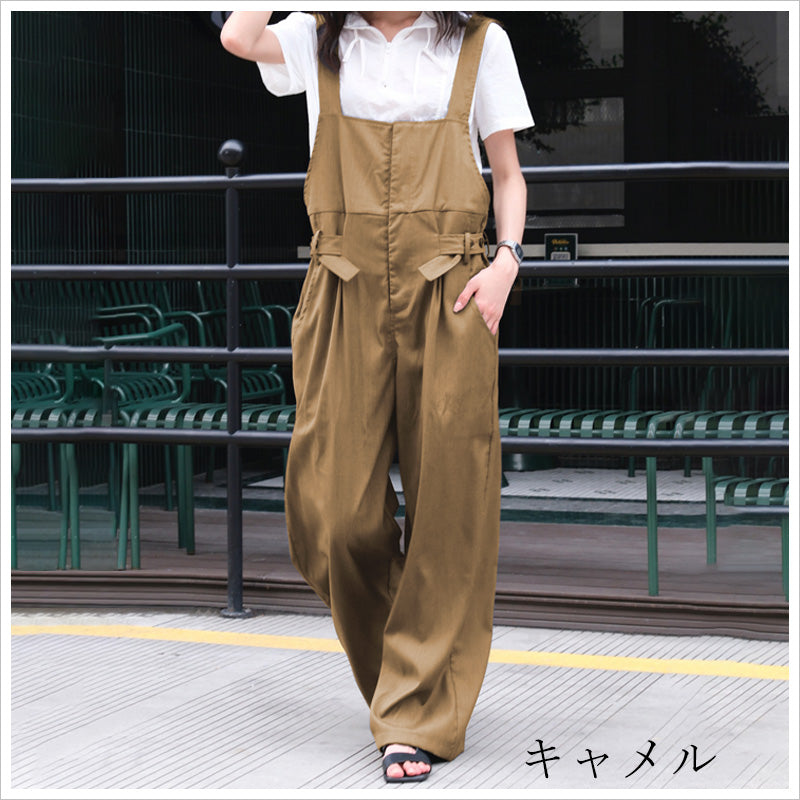 RA962   レディース サロペット オーバーオール ワイドレッグ