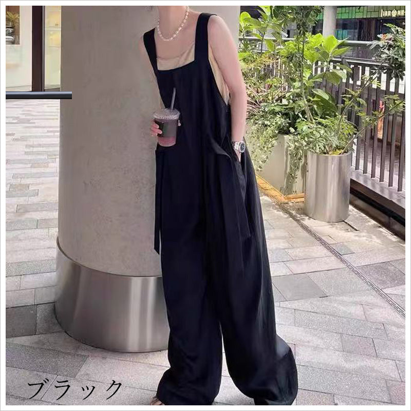 RA962   レディース サロペット オーバーオール ワイドレッグ