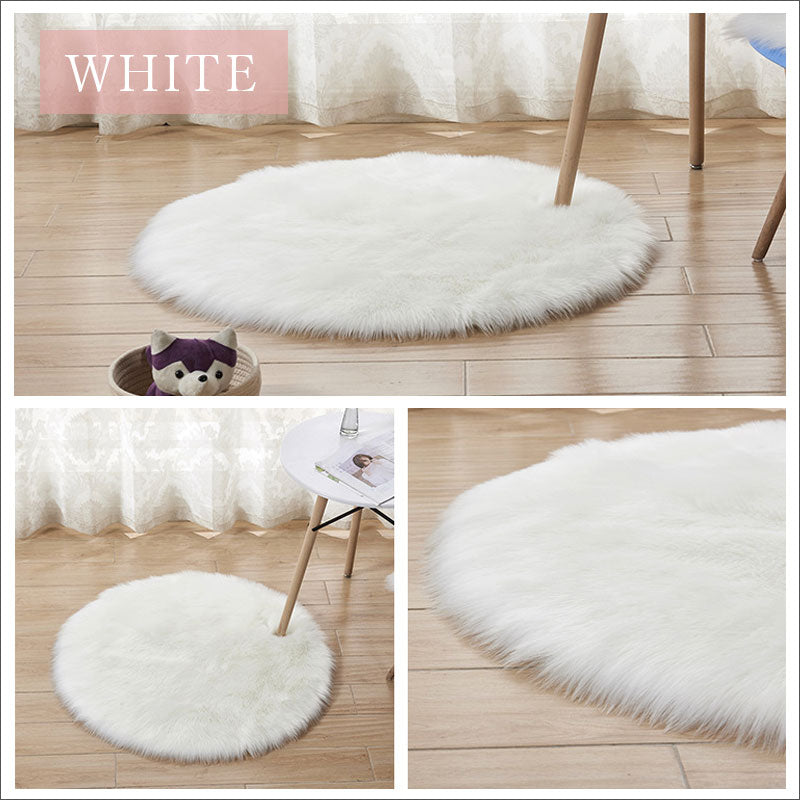 TW364 ラウンド ファーマット ふわふわ フェイクファー