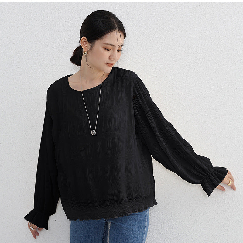 RA821  裏起毛シフォンカットソー 選べる2タイプ  トップス