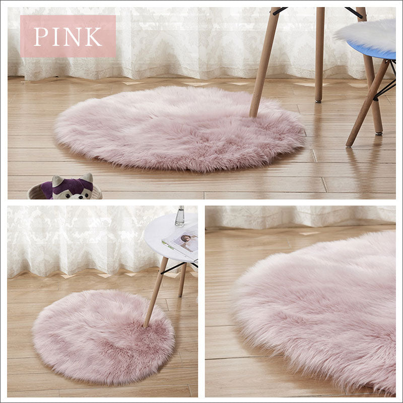 TW364 ラウンド ファーマット ふわふわ フェイクファー