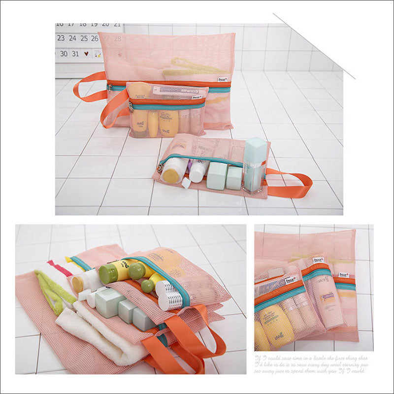 TW373 メッシュポーチ 4点セット トラベルポーチ ランドリーポーチ 旅行 トラベル 洗濯 通気性
