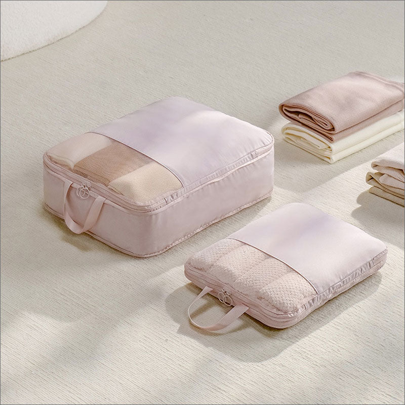 TW371   メッシュ 圧縮ポーチ 衣類スペース 50％ 節約 圧縮袋