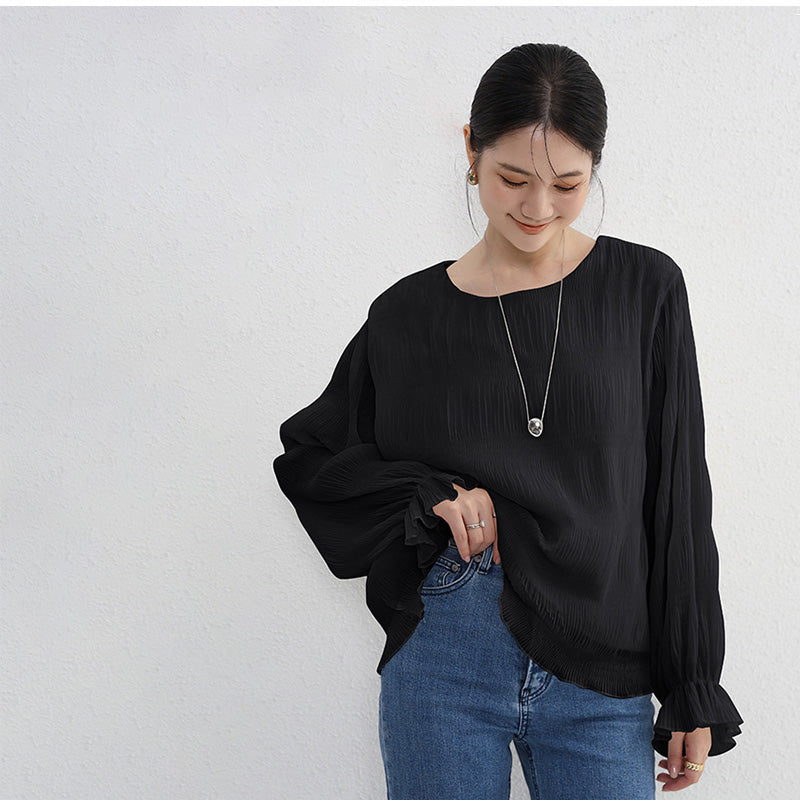 RA821  裏起毛シフォンカットソー 選べる2タイプ  トップス