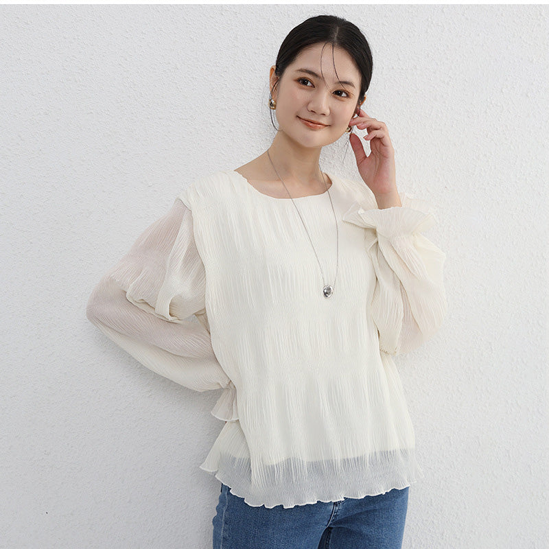 RA821  裏起毛シフォンカットソー 選べる2タイプ  トップス