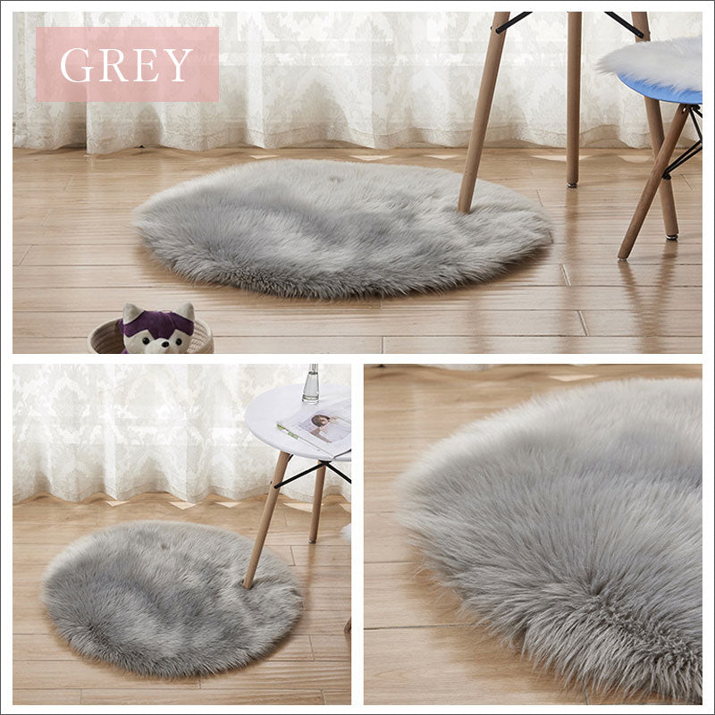 TW364 ラウンド ファーマット ふわふわ フェイクファー