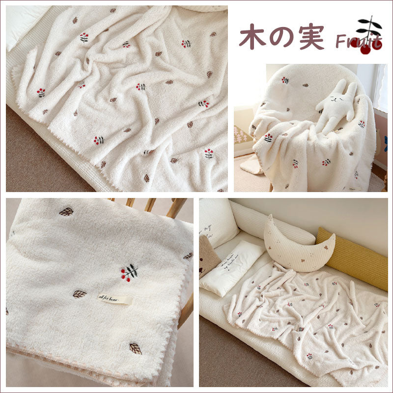 TW390 刺繍 ブランケット 90×130cm 4種類 毛布