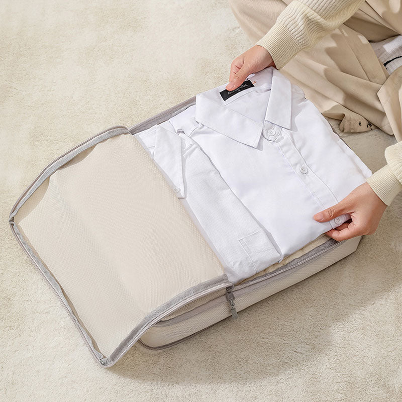 T041　4点セット トラベル 圧縮 ポーチ 衣類スペース 60％ 節約 旅行 収納ポーチ トラベルポーチ 圧縮袋 軽量 出張 旅行 仕分け 簡単 ファスナー シンプル おしゃれ トラベルグッズ パッキング 整理 衣類 圧縮袋