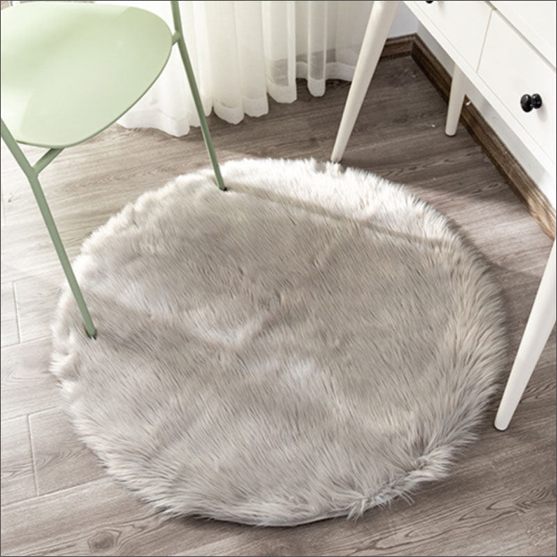 TW364 ラウンド ファーマット ふわふわ フェイクファー