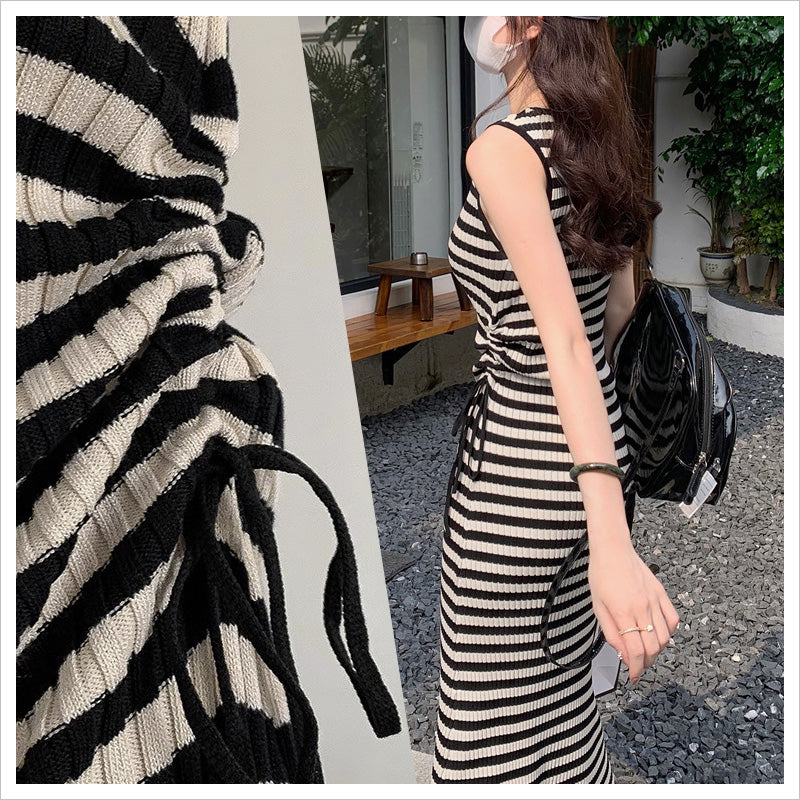 RA877 ロング ニットワンピース