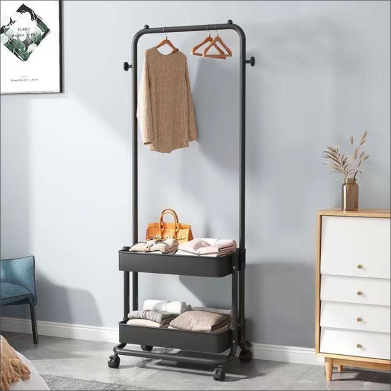 T343　ワゴン付き ハンガーラック キャスター付き