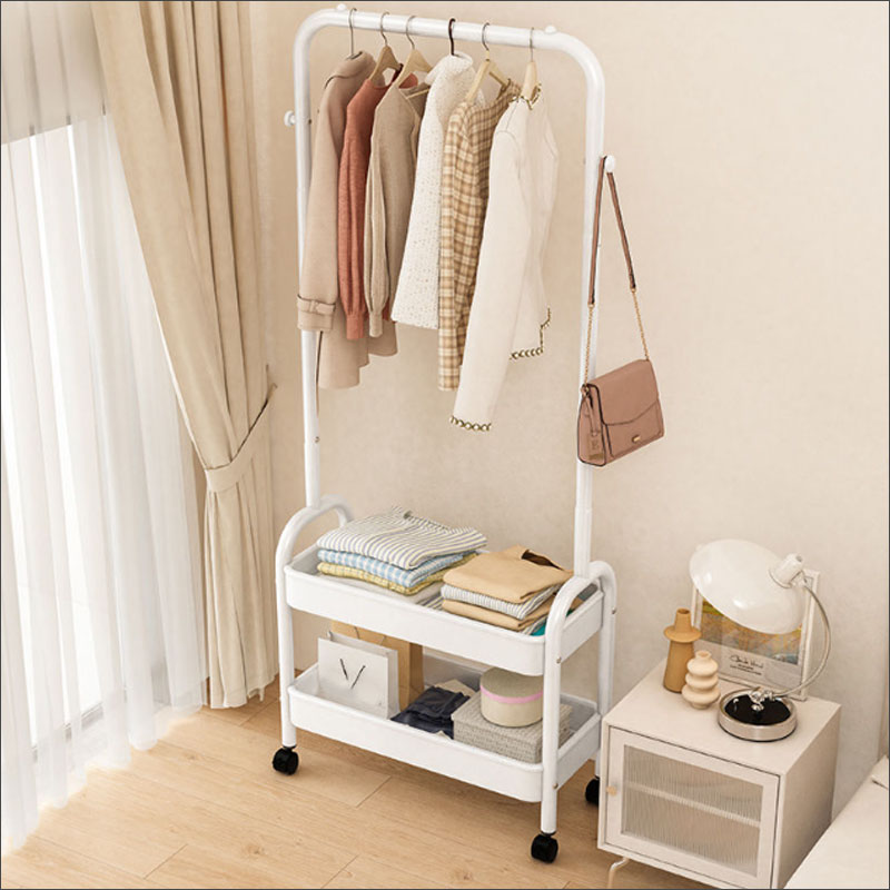 T343　ワゴン付き ハンガーラック キャスター付き