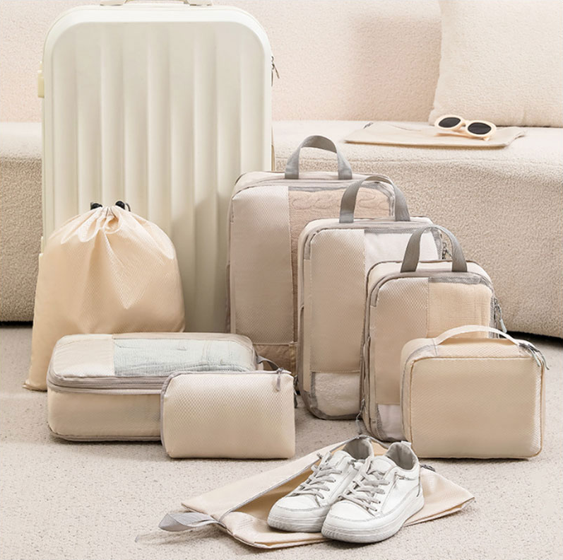 TW392  4点セット トラベル 圧縮 ポーチ メッシュ