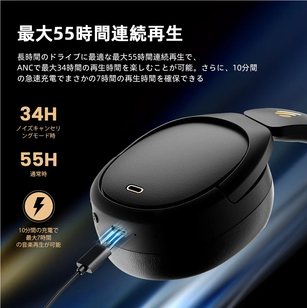 WH950NB EDIFIER  VGP金賞受賞・LDAC対応・最大55時間再生 ANCノイズキャンセリング・Bluetooth5.3 ワイヤレスヘッドホン