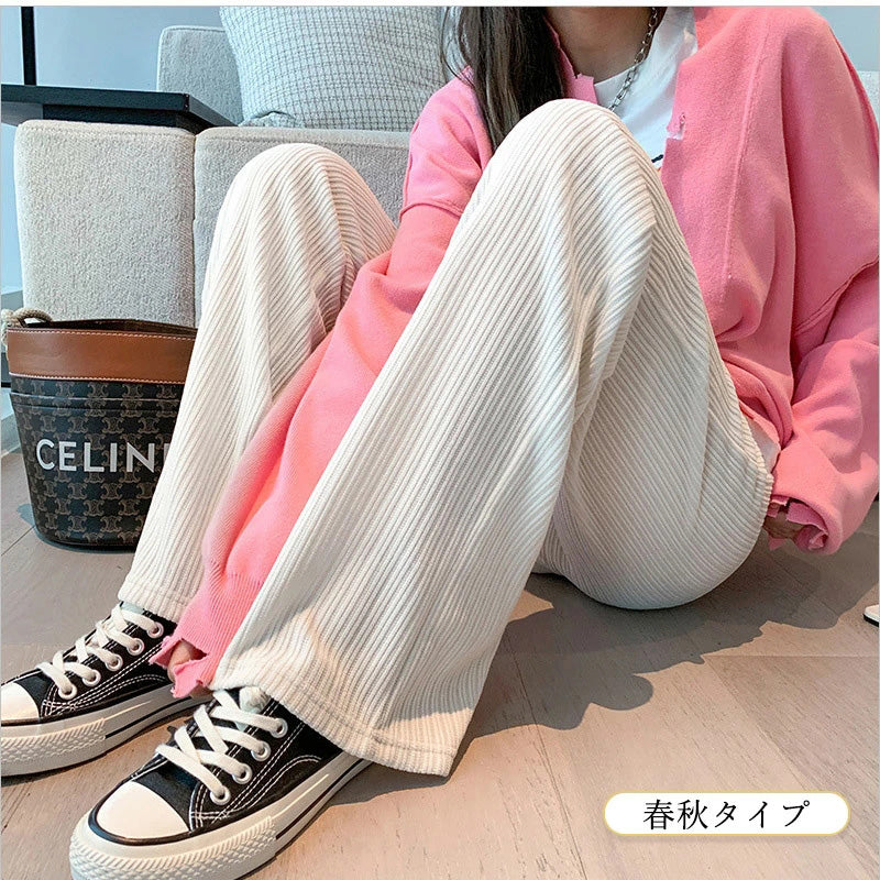 RA698 ワイド パンツ レディース きれいめ 春秋 ガウチョパンツ