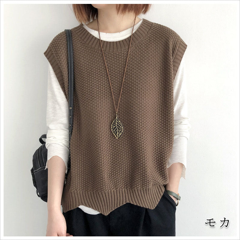 RA829  ニットベスト 重ね着 シンプル おしゃれ