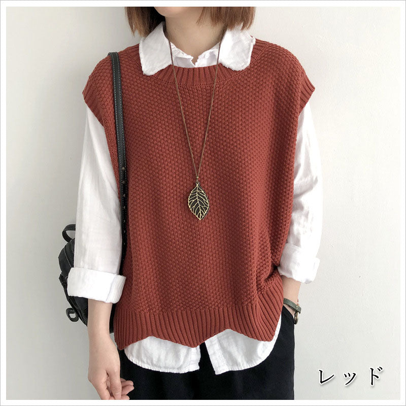 RA829  ニットベスト 重ね着 シンプル おしゃれ