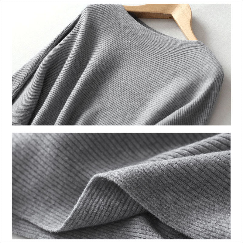 RA830  バットセーター レディース トップス カジュアル リブニット ボートネック ドルマンスリーブ