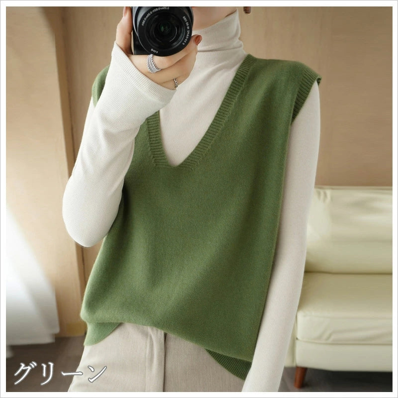 RA841 Vネットベスト ニットベスト