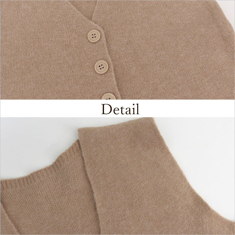 RA842 ニットベスト レディース Vネック